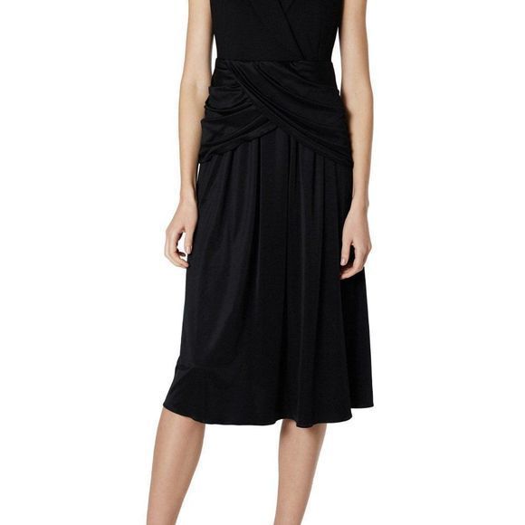 NWOT EMILIA GEORGE "Meghan Dress" Black Criss Cross Front‎ Maternity Dress (M) - Picture 3 of 16